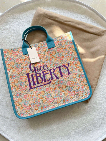 Gucci Liberty Floral Print Tote Bag Handbag