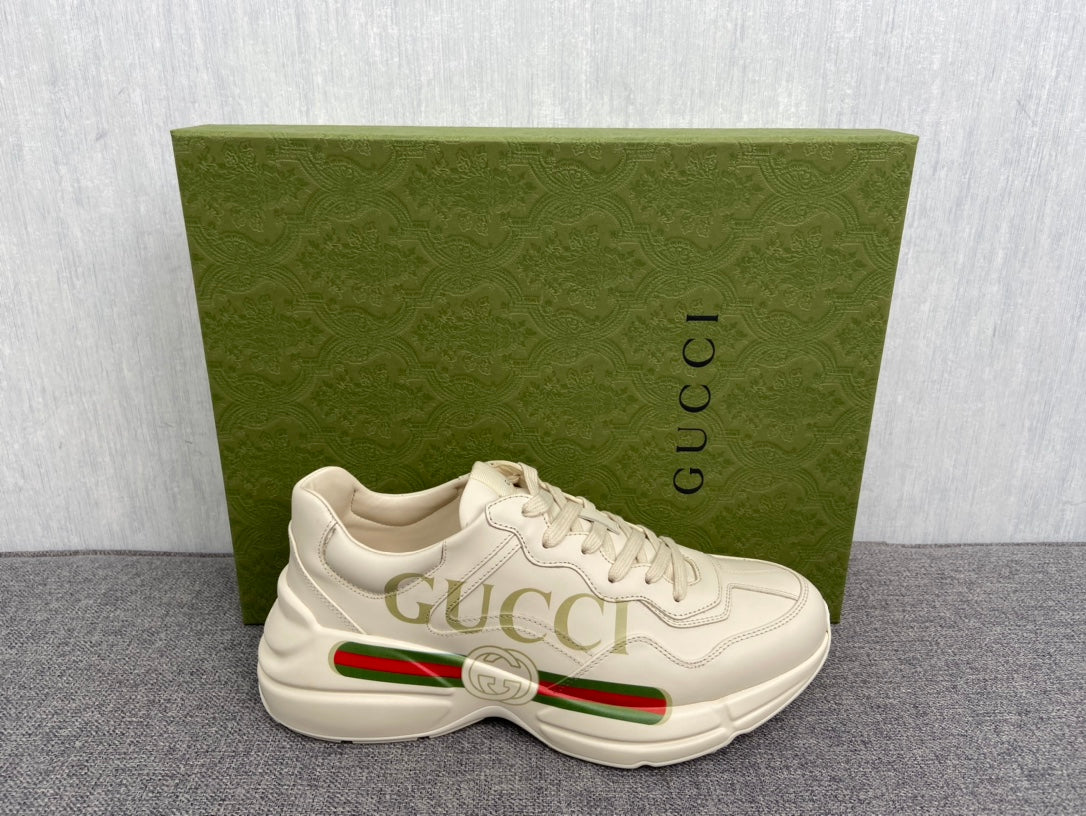 Gucci Logo Rhyton Red And Green Belt Logo Men's Shoes