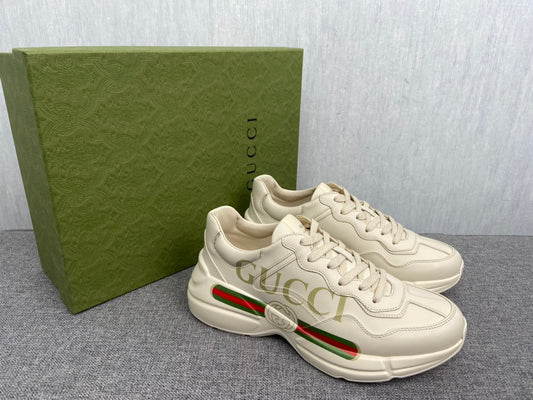 Gucci Logo Rhyton Red And Green Belt Logo Men's Shoes