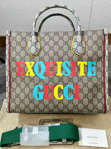 Gucci Supreme Letter Printing Tote Bag Shoulder Handbag