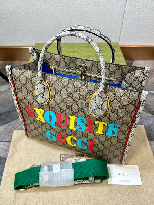 Gucci Supreme Letter Printing Tote Bag Shoulder Handbag