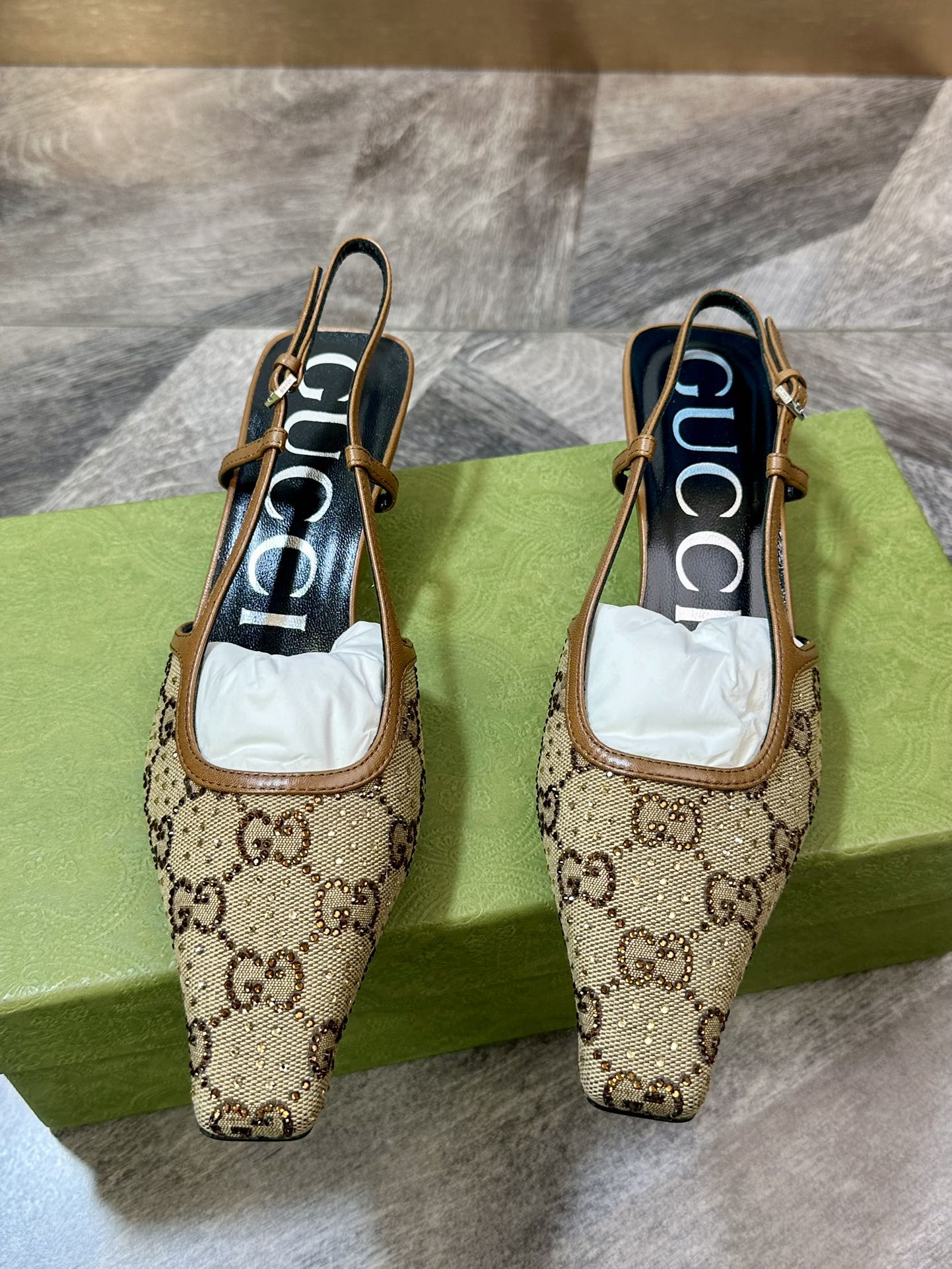 Gucci Slingback Buckle Pumps