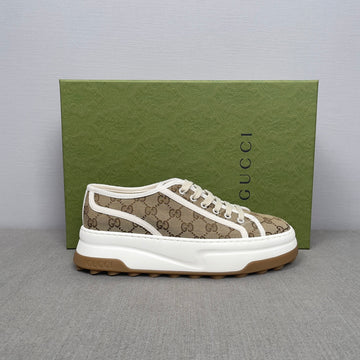 Gucci Low Top Lace Up Canvas Board Shoes  EU41