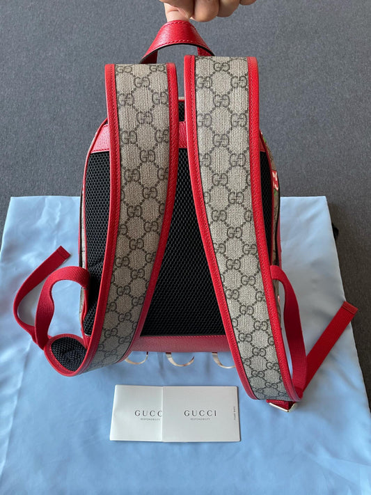 Gucci Red Apple Pattern Backpack