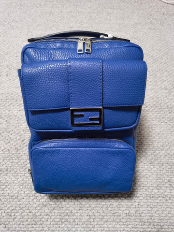 Fendi FF Baguette Blue Silver Label Backpack