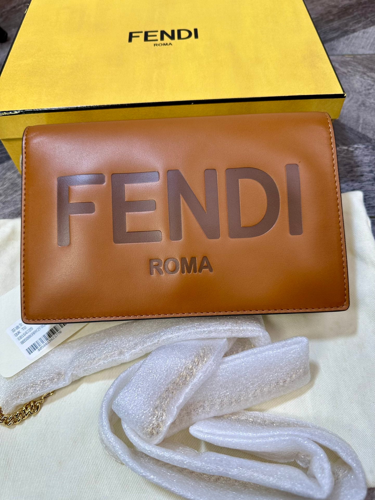 Fendi Brown Mini Chain Bag Shoulder Crossbody Bag