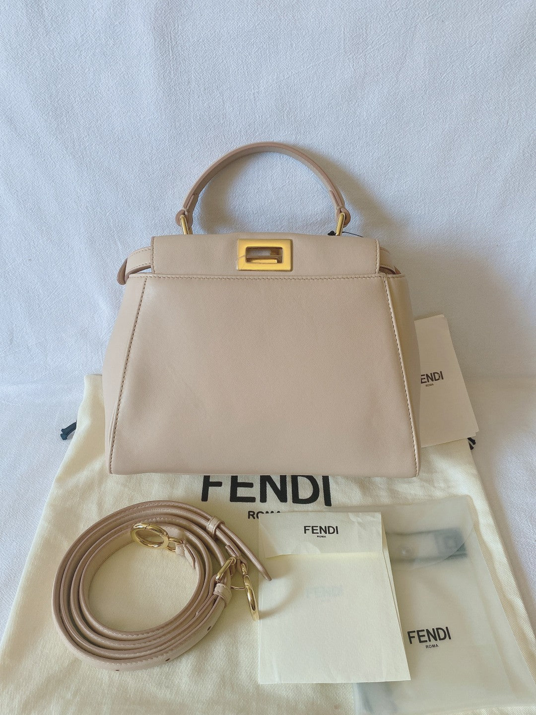 Fendi Mini Peekaboo Shoulder Handbag