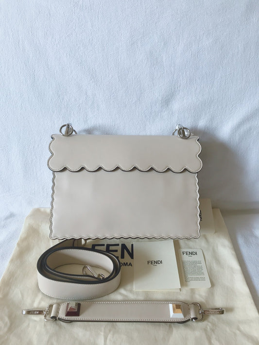 Fendi Kan I Rivet Embroidered Shoulder Handbag