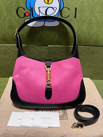 Gucci Jackie 1961 Golden Buckle Pink Shoulder Handbag