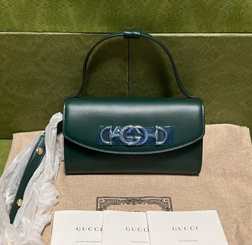 Gucci Green Zumi Chain Buckle Handheld Crossbody Shoulder Bag