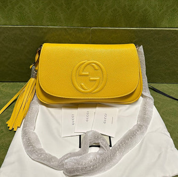 Gucci SOHO Yellow Letter Logo Shoulder Crossbody Bag