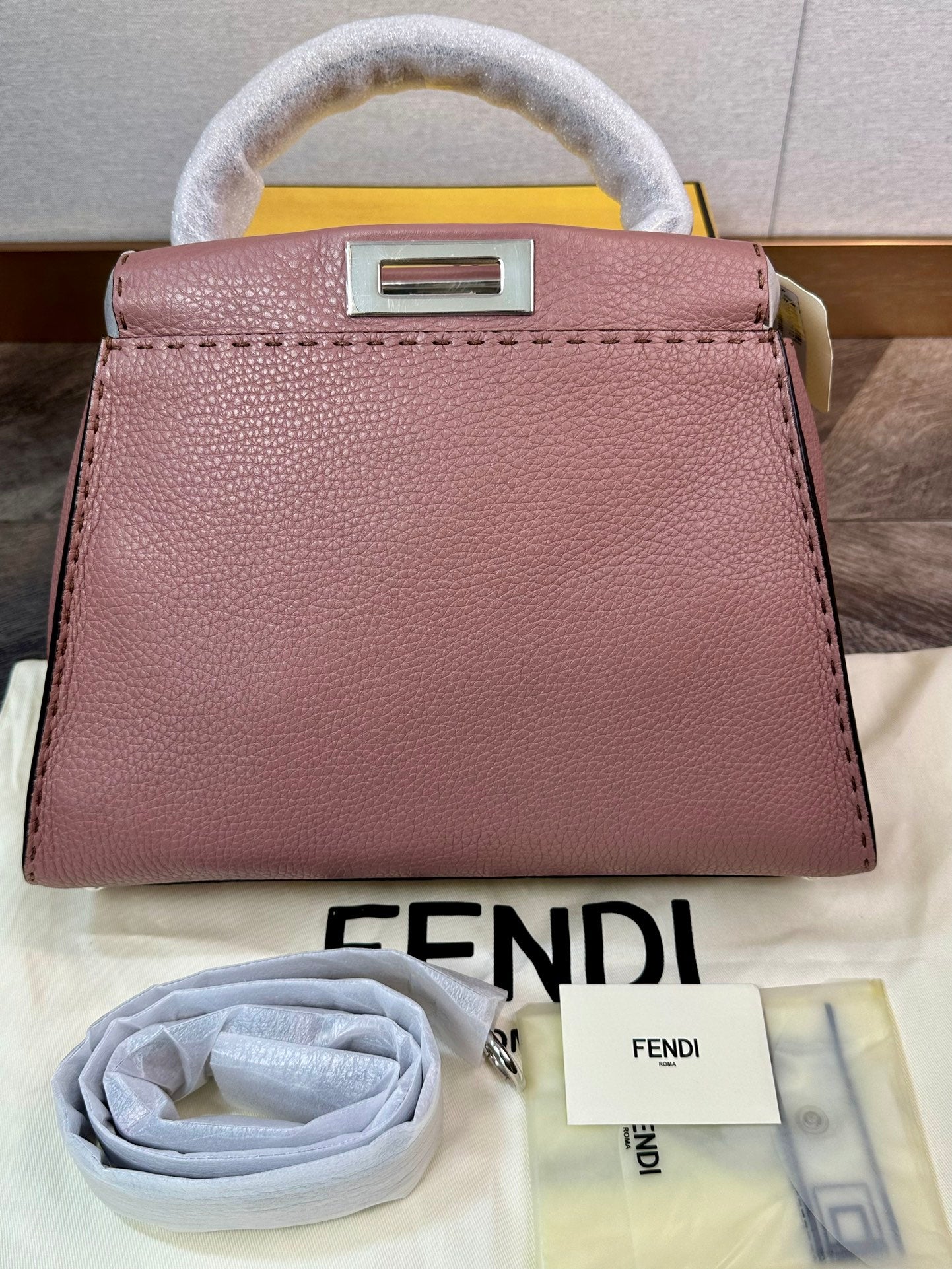 Fendi Peekaboo Medium Quilted Shoulder Handbag