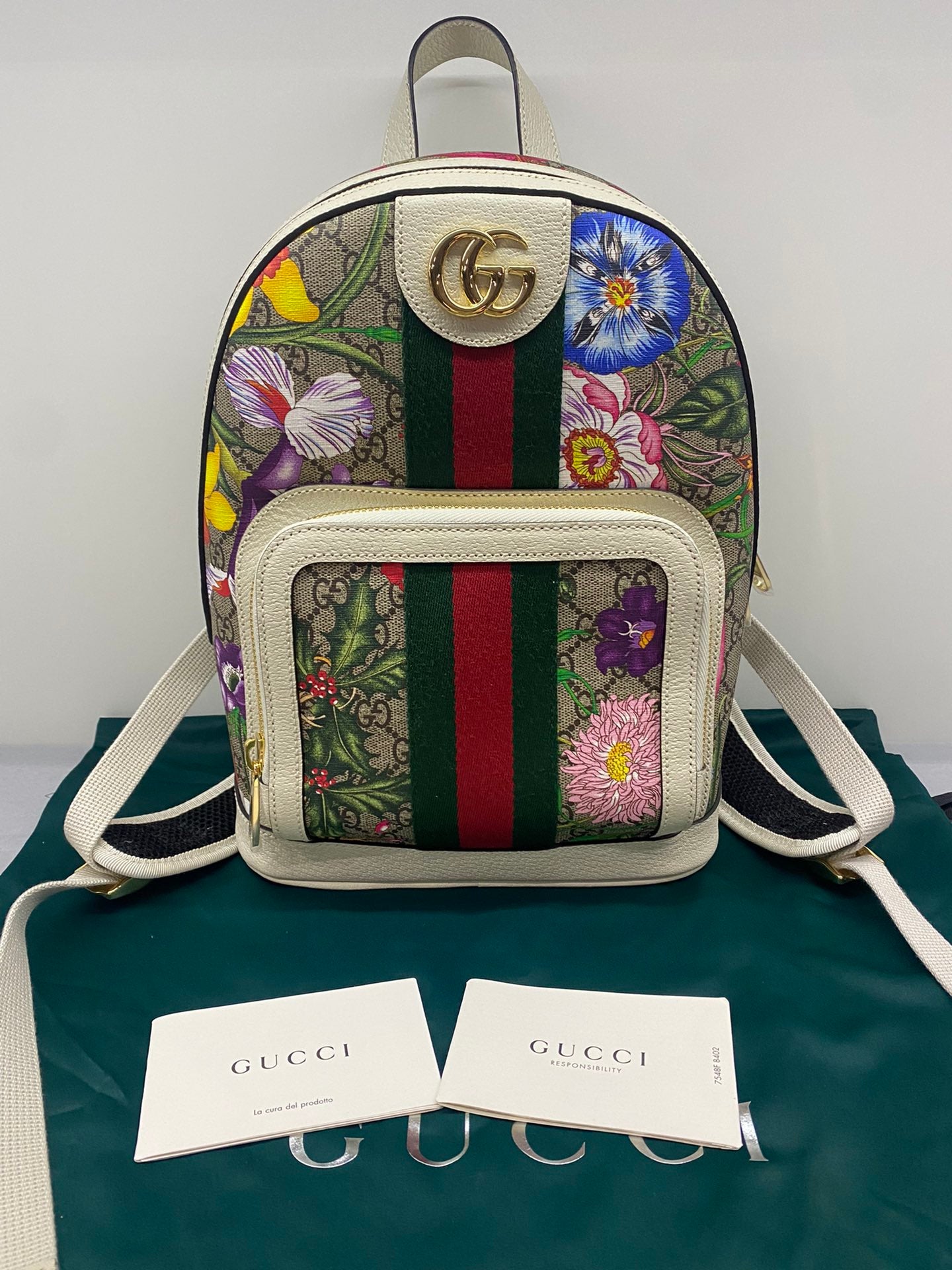 Gucci Ophidia Flora Printed Zipper Backpack