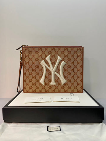 Gucci MLB Co branded NY Embroidered Handbag