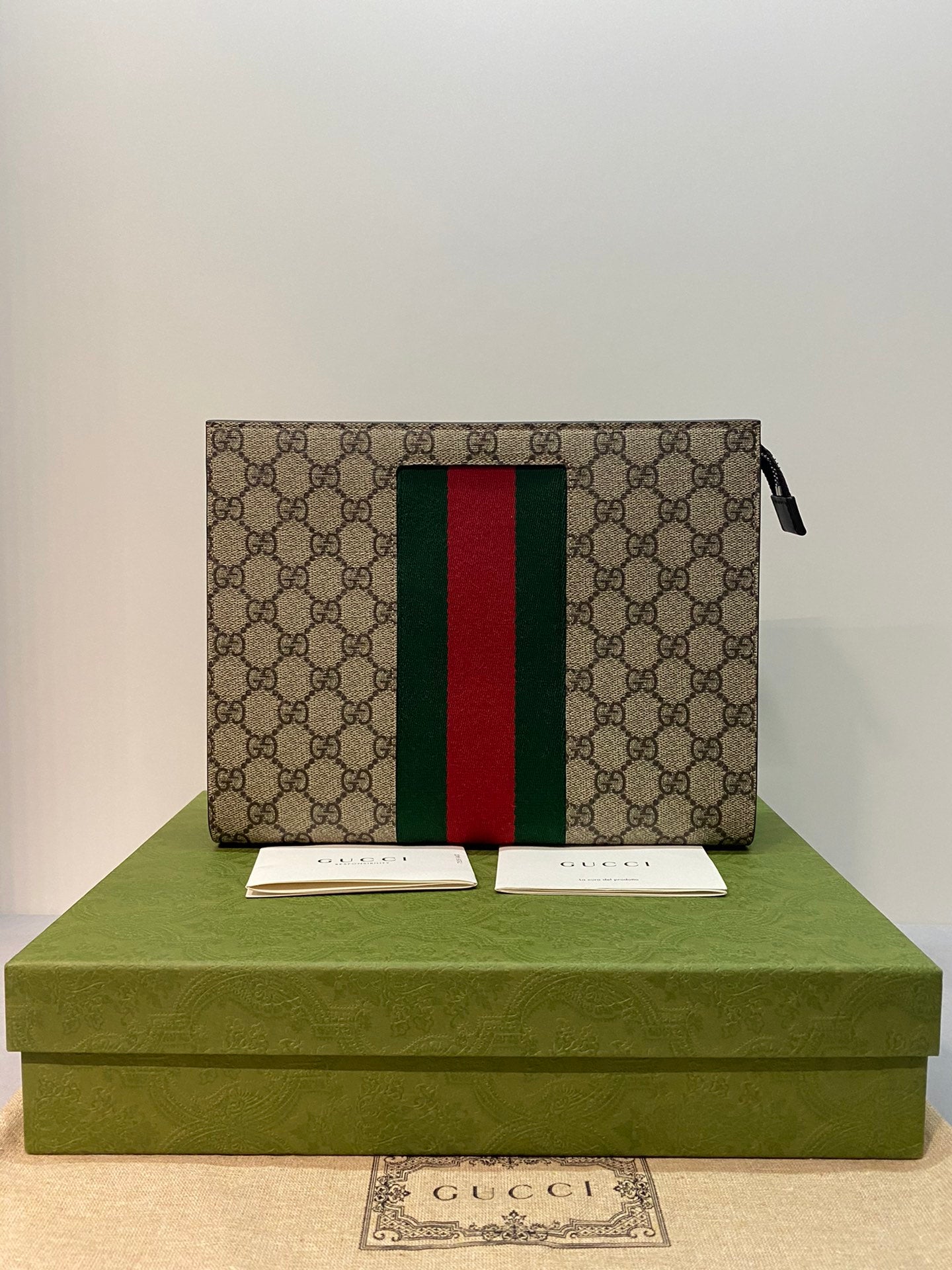 Gucci Supreme Striped Ribbon Handbag