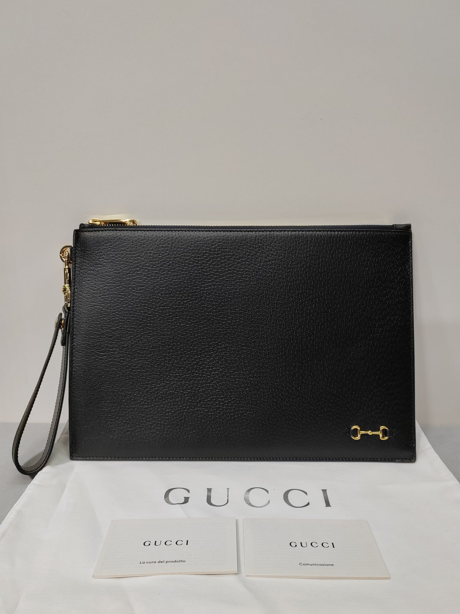 Gucci Gold Horsebit Buckle Handbag