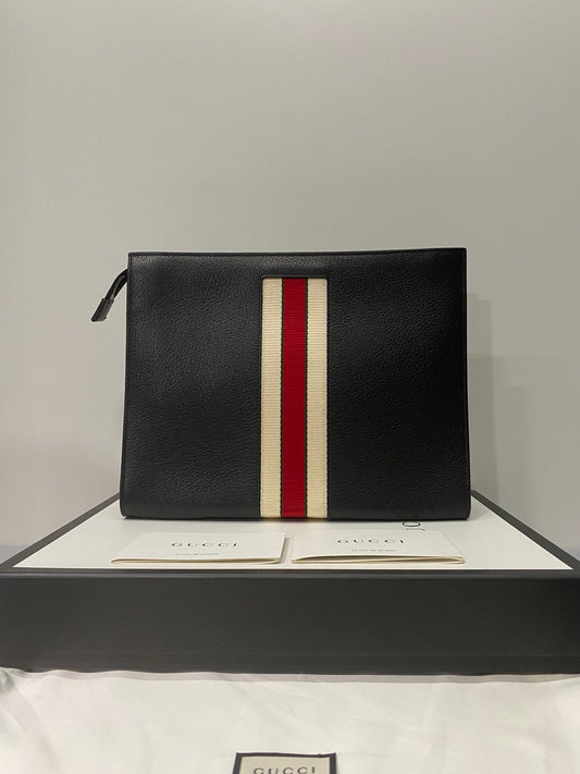 Gucci Jacquard Stripe Zipper Handbag