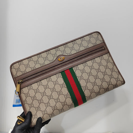 Gucci Ophidia Striped Woven Briefcase Shoulder Crossbody Bag