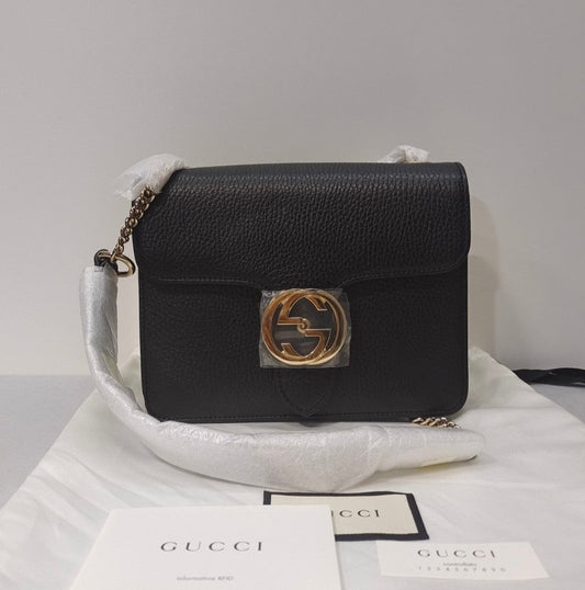 Gucci GG Organ Bag Litchi Pattern Chain Bag Shoulder Crossbody Bag