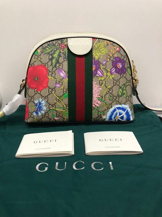 Gucci Ophidia Flora Flower Printed Shell Bag Shoulder Crossbody Bag