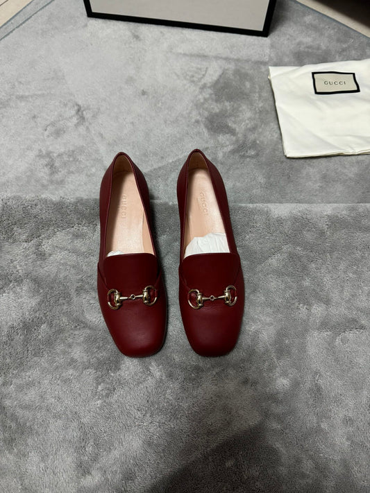 Gucci Red Horsebit Buckle Loafers EU35