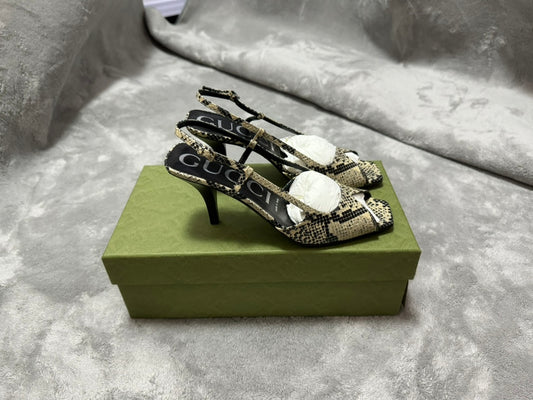 Gucci Python Patterned High Heels Sandals