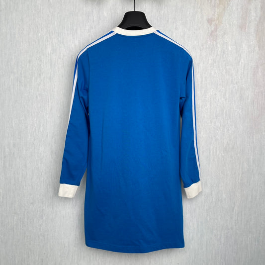 Gucci × Adidas Co branded Round Neck Long Blue Sleeved Dress