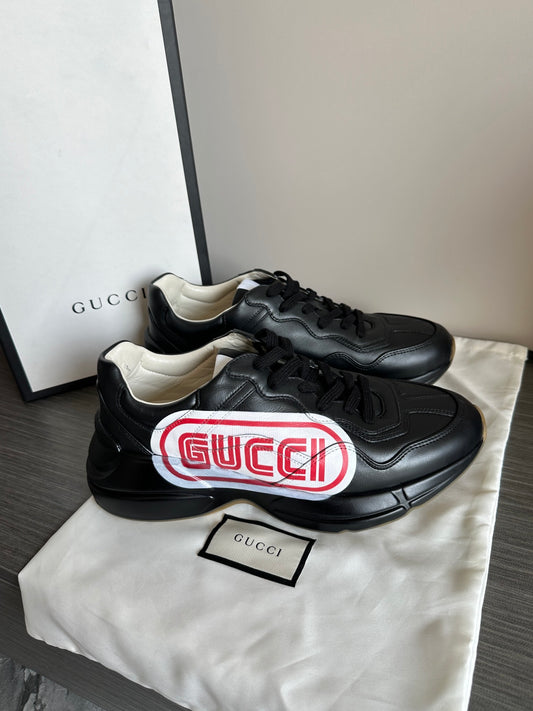 Gucci Black Letter Logo Men's Dad Shoes