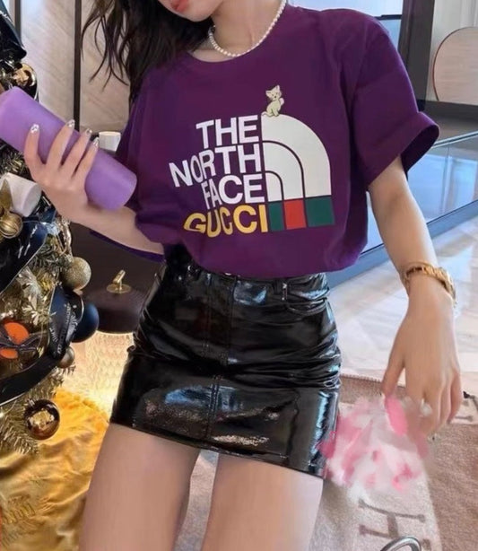 Gucci × The North Face Co branded Cat Logo Short Sleeves