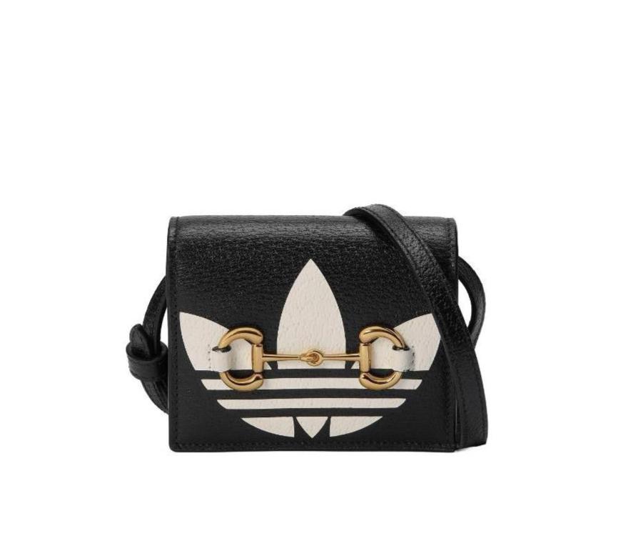 Gucci × Adidas  Horsebit Black Card Bag Shoulder Crossbody Bag