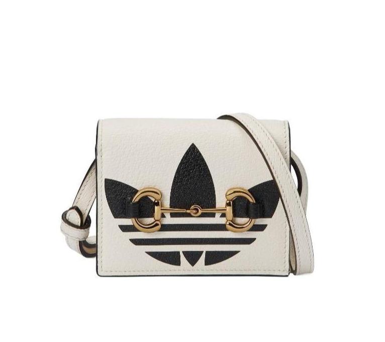 Gucci × Adidas  Horsebit White Card Bag Shoulder Crossbody Bag