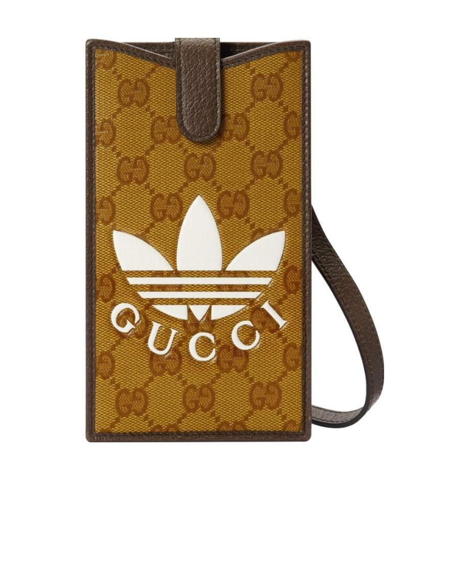 Gucci × Adidas Supreme Printed Logo Brown Shoulder Crossbody Bag