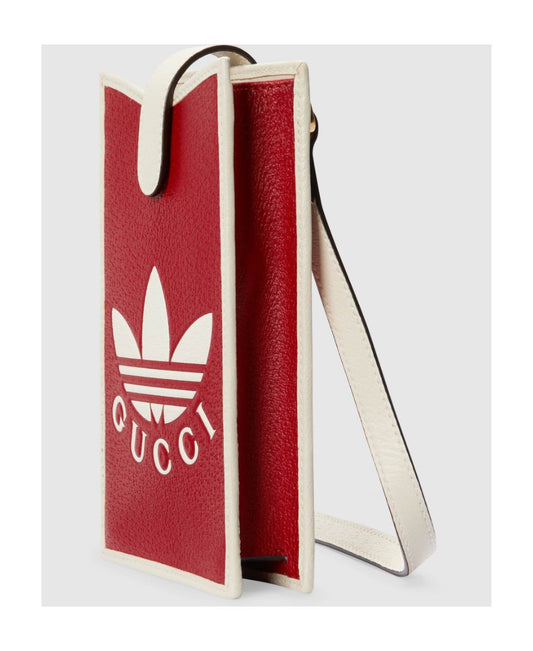 Gucci × Adidas Printed Logo Red Shoulder Crossbody Bag