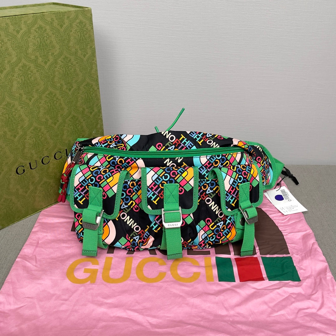 Gucci × The North Face Co branded Graffiti Large Postman Bag Waist Bag Chest Bag