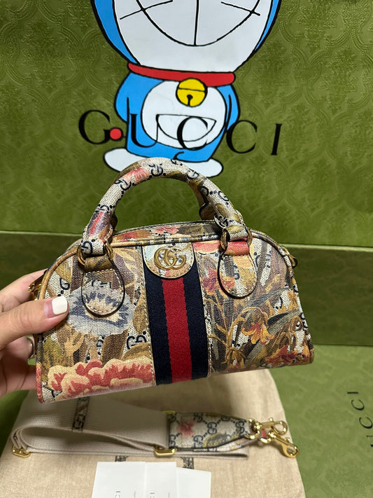 Gucci Ophidia Flower Pattern Mini Shoulder Handbag