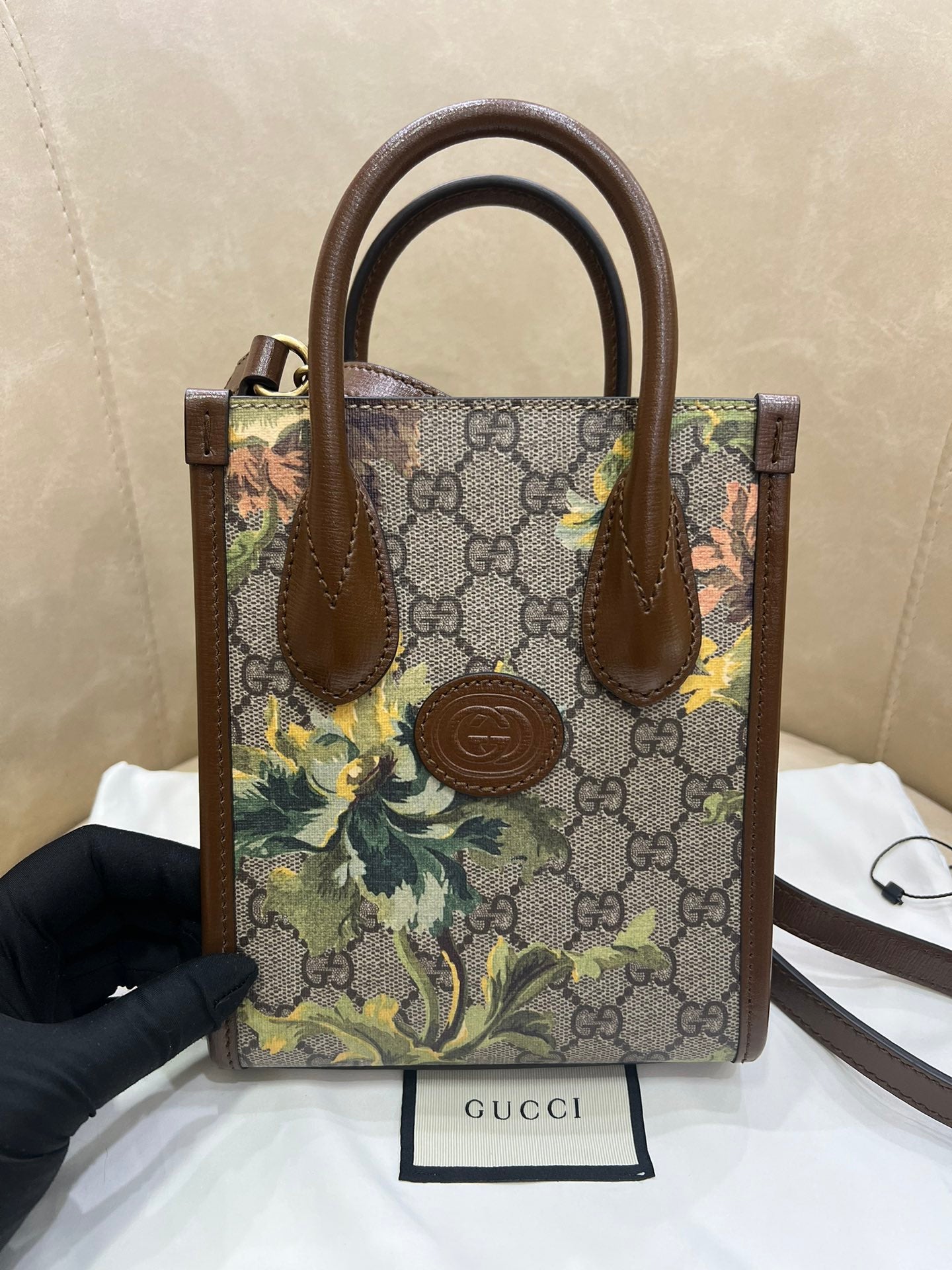 Gucci Supreme Printed Mini Tote Bag Shoulder Handbag