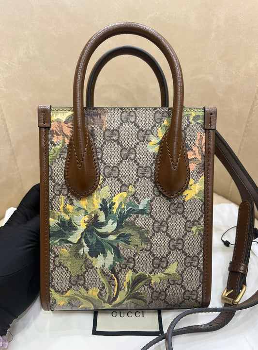 Gucci Supreme Printed Mini Tote Bag Shoulder Handbag