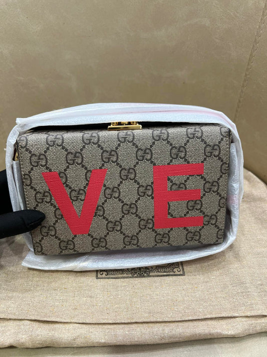 Gucci Supreme Love Letter Printed Box Bag Shoulder Crossbody Bag Unisex