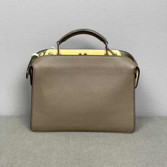 Fendi Peekaboo I See U Small Brown Shoulder Handbag