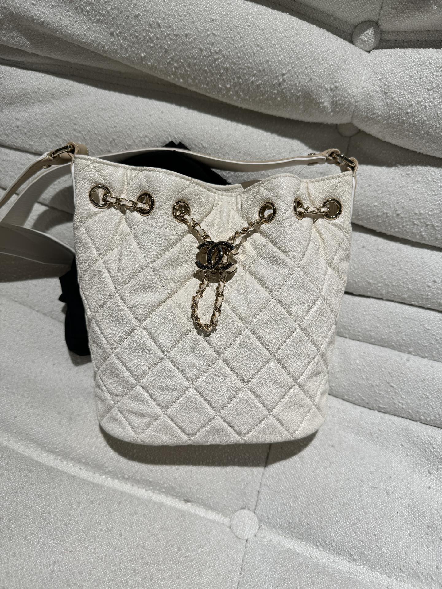 Chanel Lychee Cowhide Bucket Bag