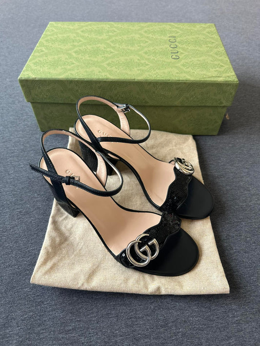 Gucci GG Logo Slingback Pumps Black EU36