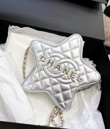 Chanel Silver Star Bag Chain Bag Shoulder Handbag