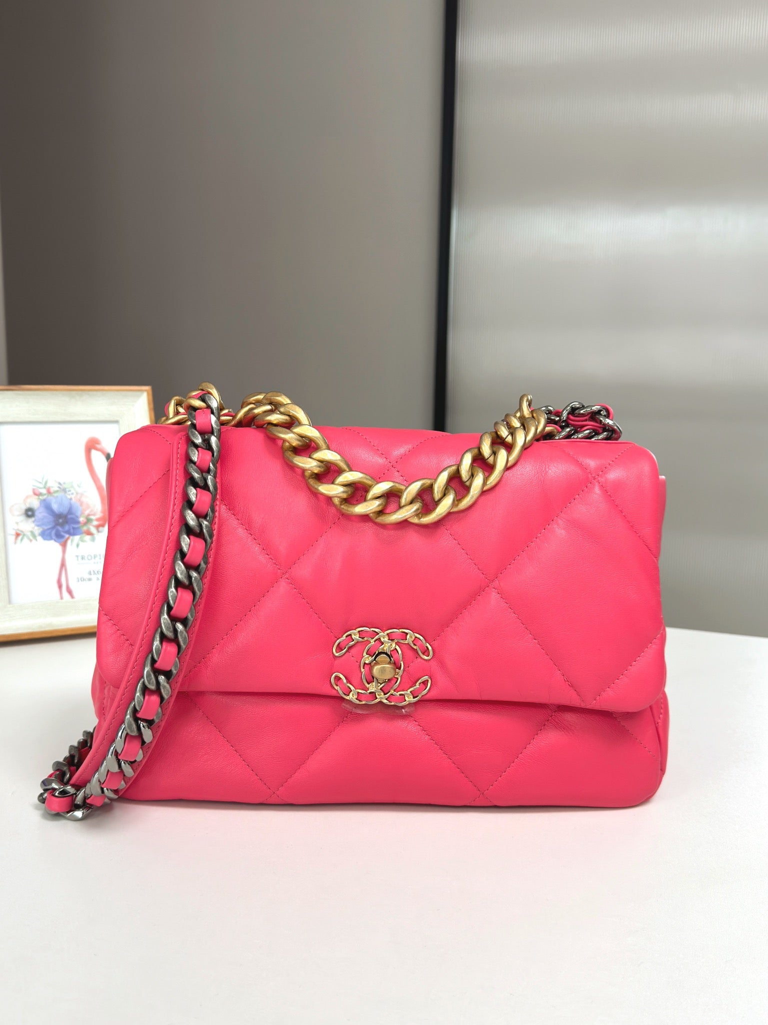 Chanel Rose Pink 19bag Large Shoulder Bag