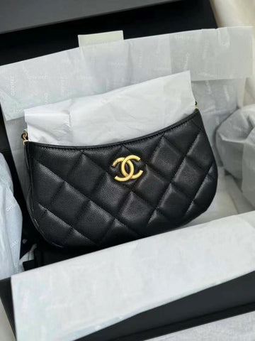 Chanel 24C HOBO Litchi Pattern  Small Shoulder Handbag