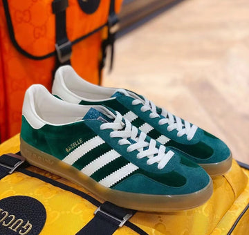 Gucci ×Adidas Co branded Green Suede Men's Training Shoes