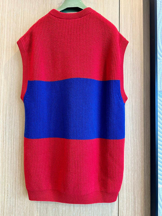 Gucci × Adidas Co branded Round Neck Wool Vest