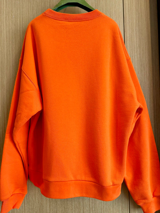 Gucci Orange Printed Long Sleeved Hoodie