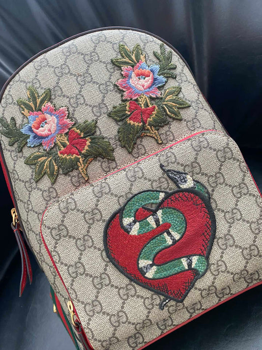 Gucci Supreme Flower Embroidered Backpack