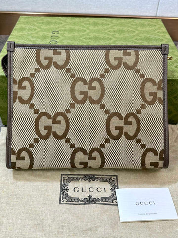 Gucci Supreme Logo Zipper Handbag Wash Bag