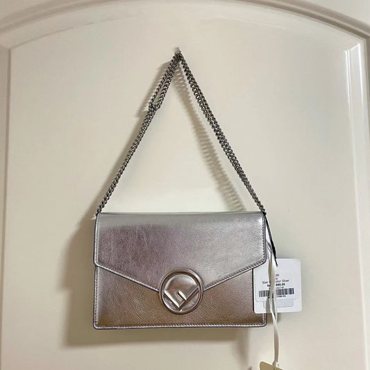 Fendi FF Silver Chain Bag Shoulder Crossbody Bag